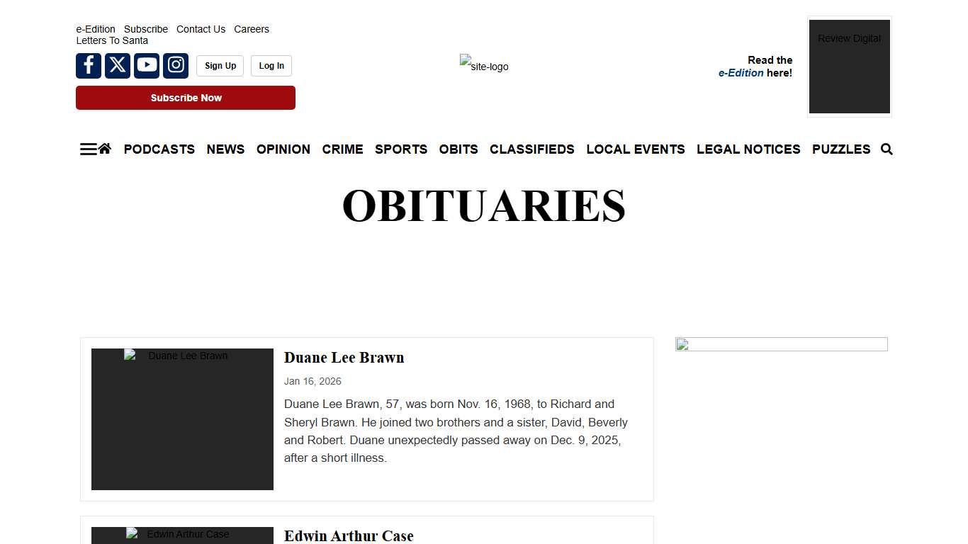 Obituaries | nrtoday.com